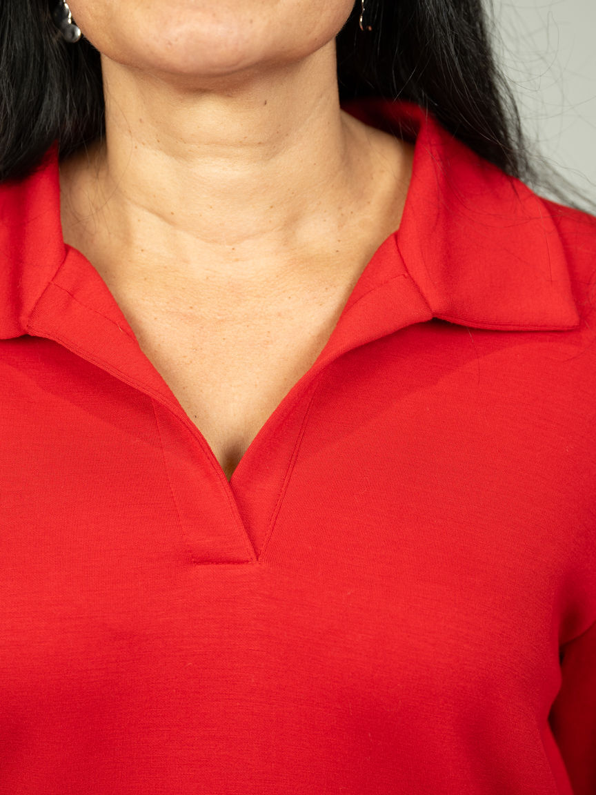 Techno Lux Scuba Johnny Collar Long Sleeve Top