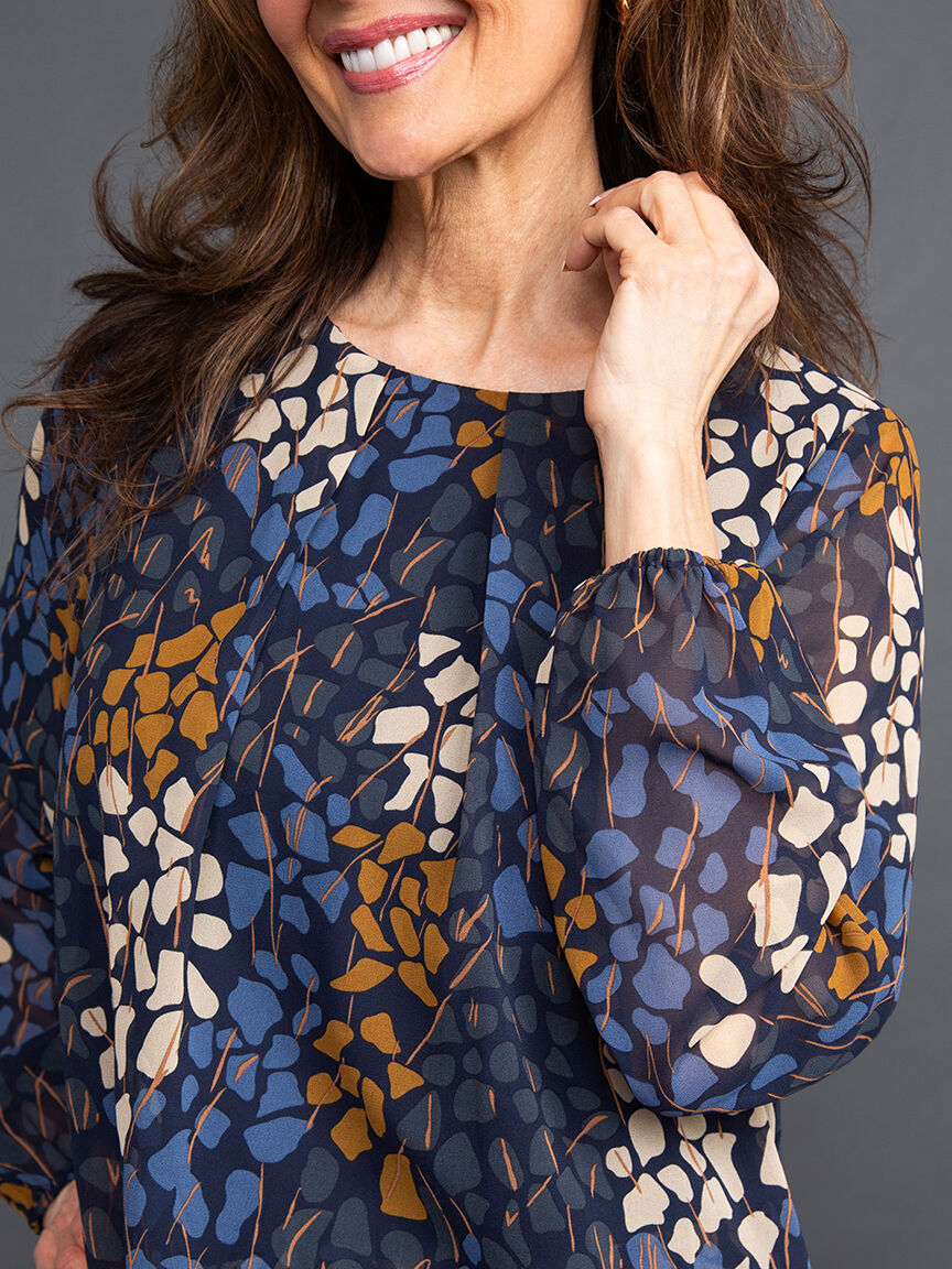 Balloon Hem Georgette Blouse Image 5