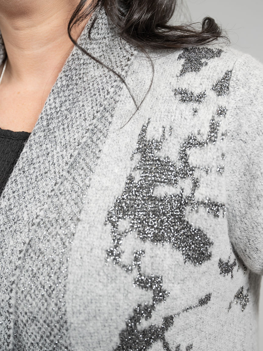 Sparkly Long sleeve Open Front Cardigan 