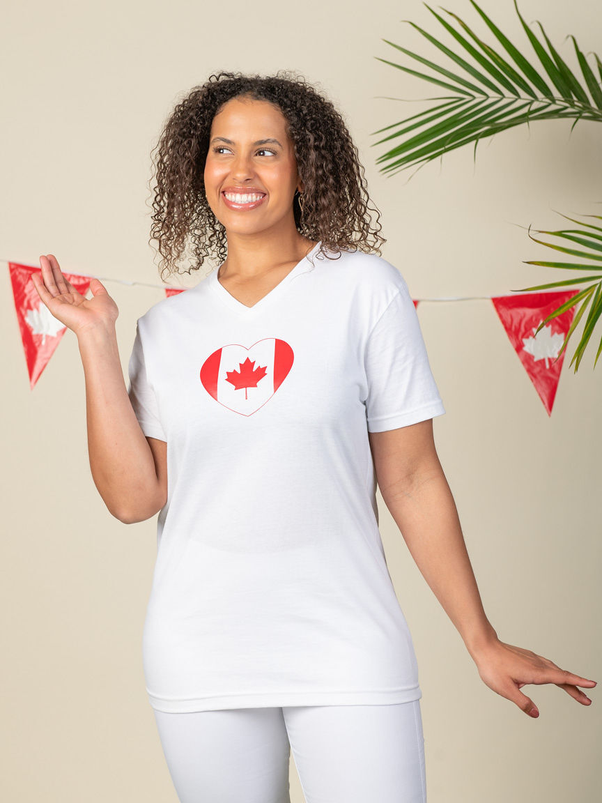 Canada Day Heart Cotton T-Shirt