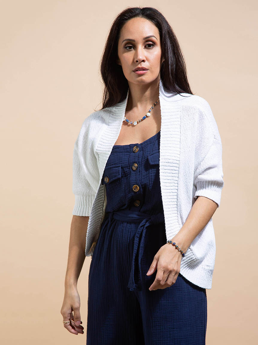 Open-Front Knit Bolero Cardigan Image 2