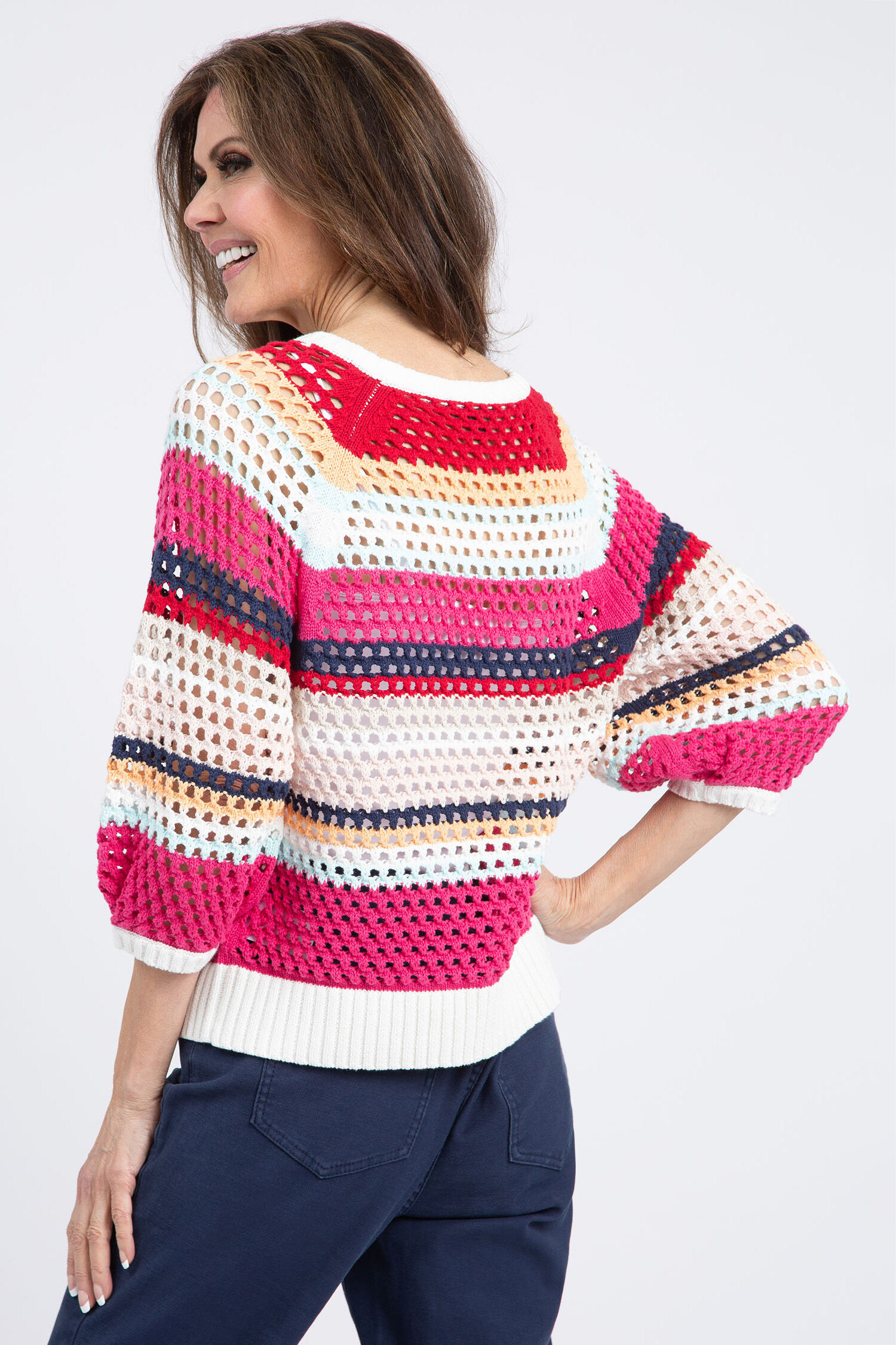 Cotton &frac34; Sleeve Sweater Image 4