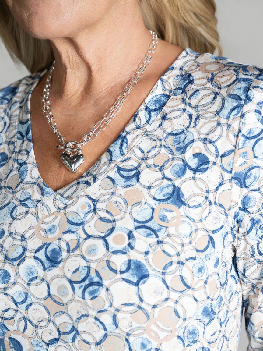 Elbow Sleeve Printed Top Image 3