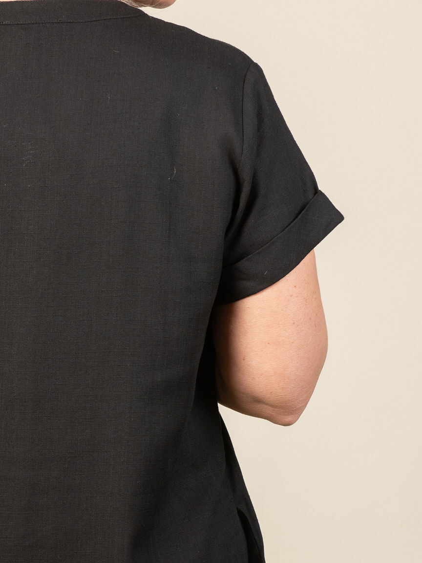 Short Sleeve Linen-Blend Tunic Image 3