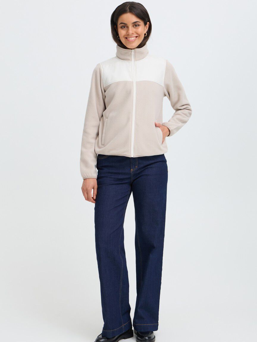 Cream Fleece Vest Image 5