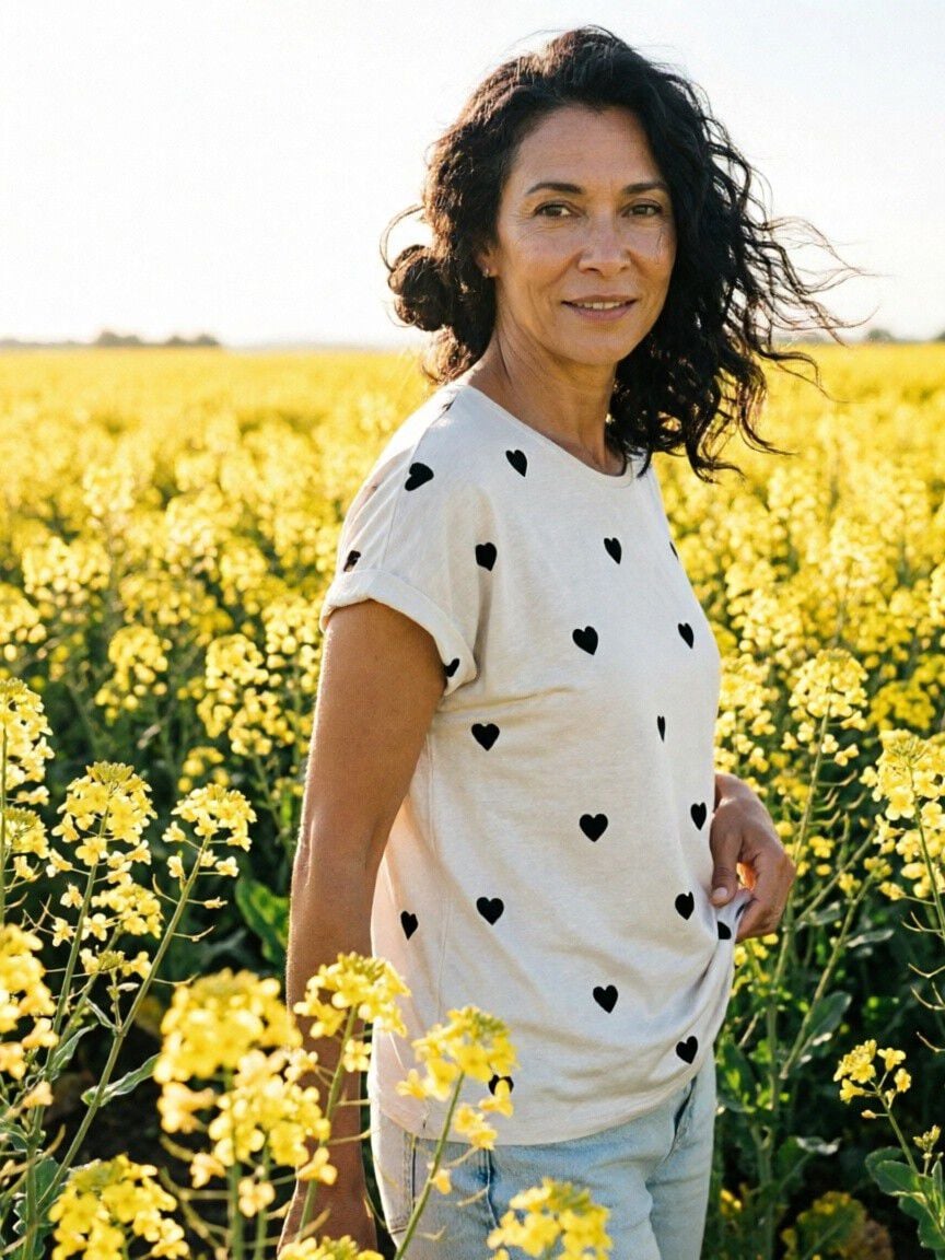 Heart Print Short Sleeve Top
