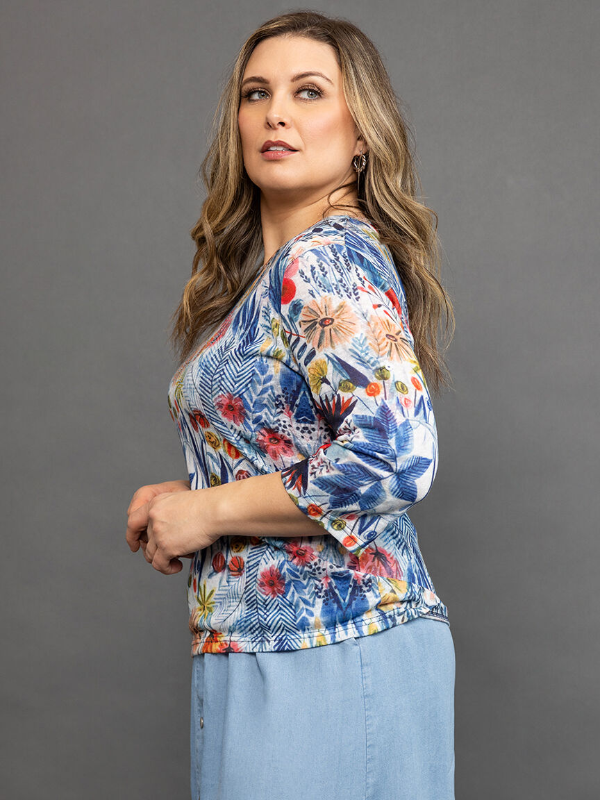 Lightweight Floral Long Sleeve Top 
