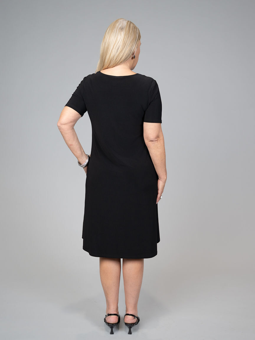 Short Sleeve Midi Dress With Pockets