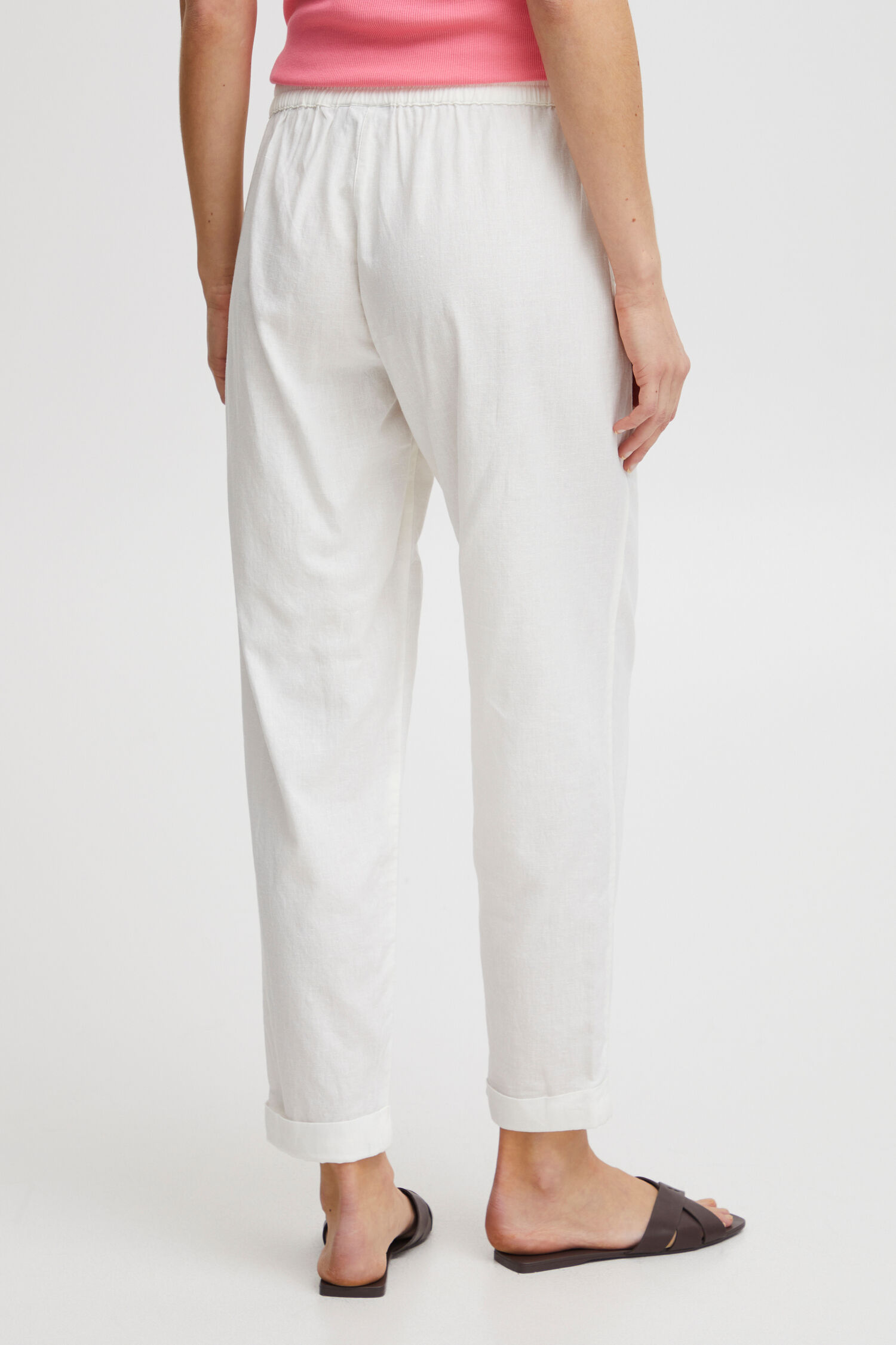 Pull-On Linen Blend Trousers Image 2