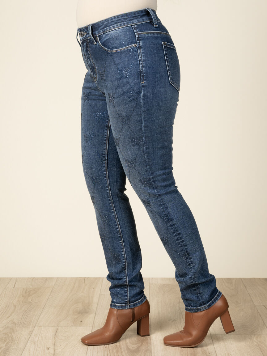 5 Pocket Jeans with Butterly Hotfix