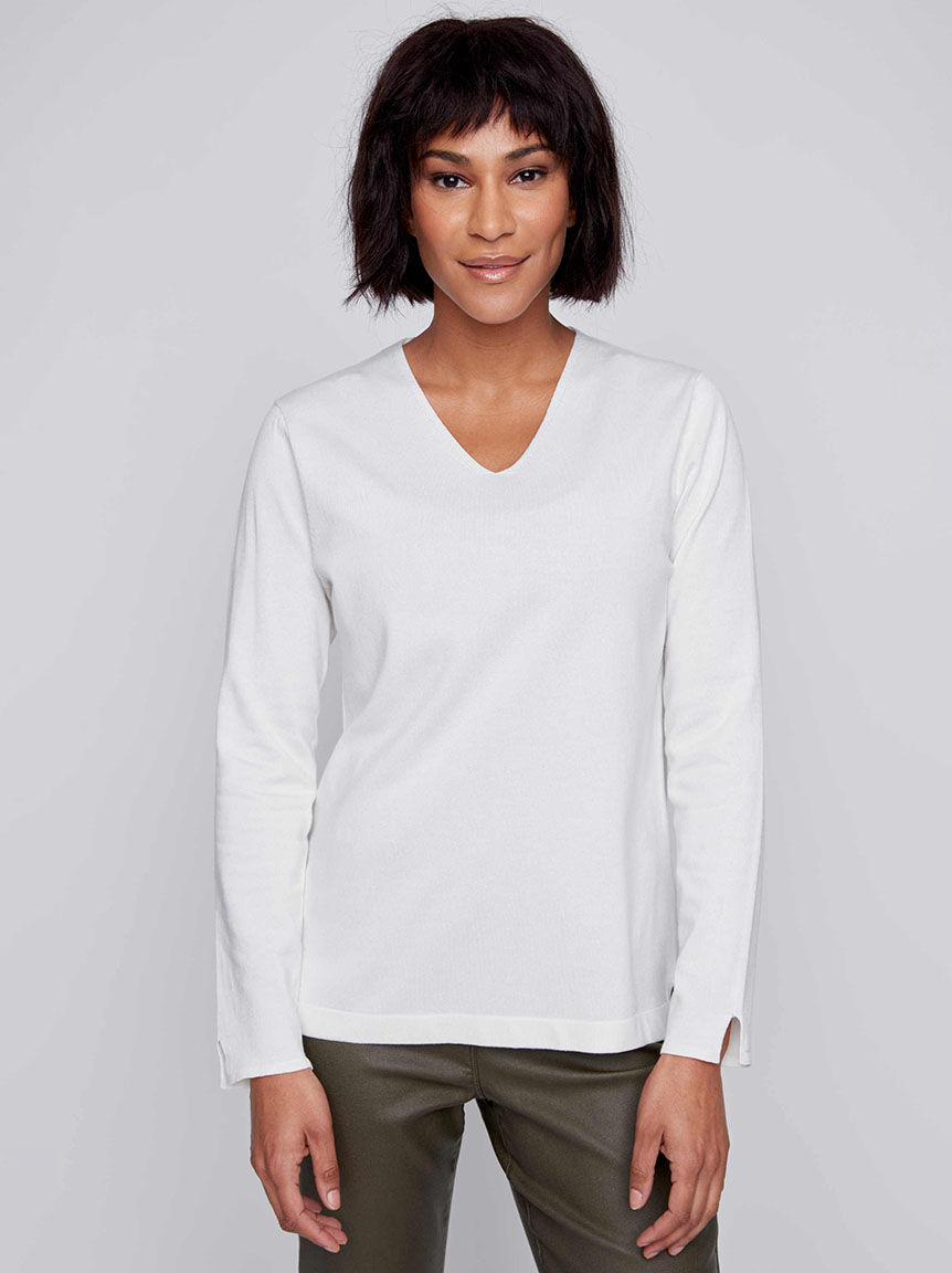 Long Sleeve V-Neck Sweater Image 1
