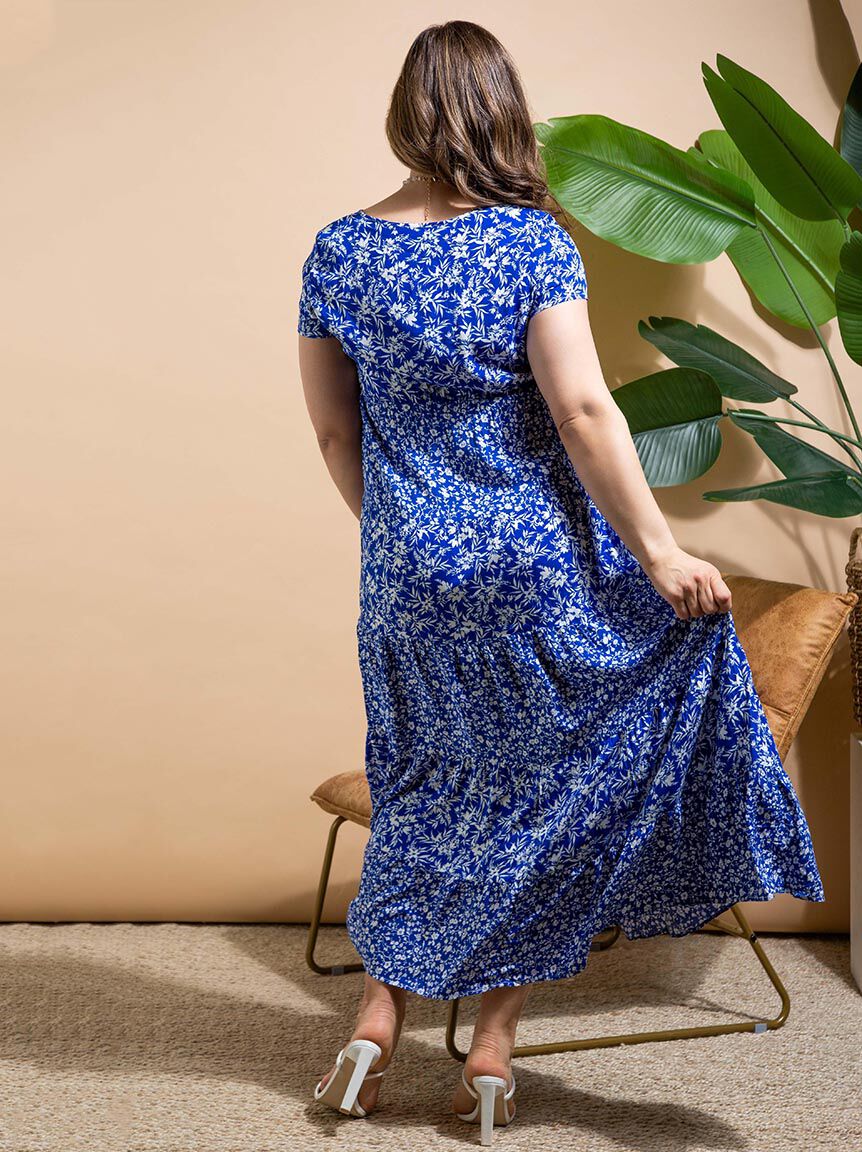 Floral Maxi Dress w/ Pockets Image 3