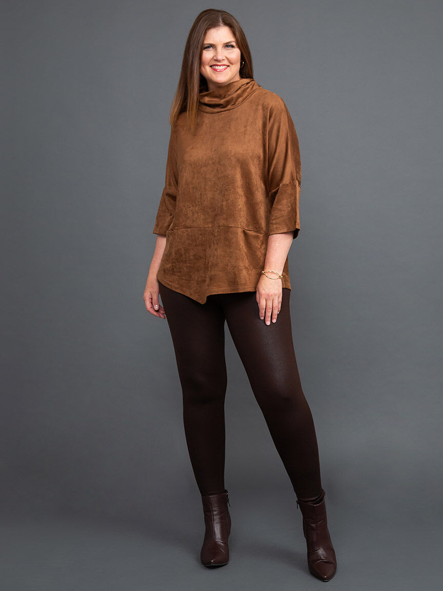 Faux Suede Cowl Neck Top Image 1