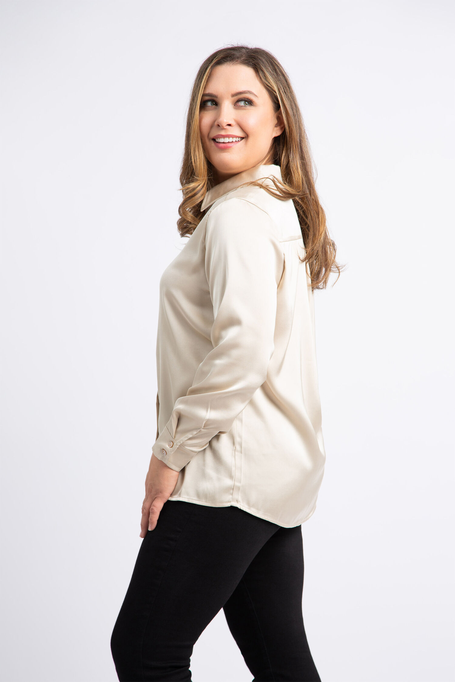 Collared Button-Up Blouse  Image 2