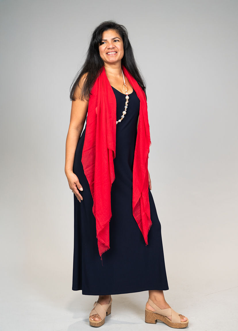 Long Luxe Sleeveless Dress with Side Slits