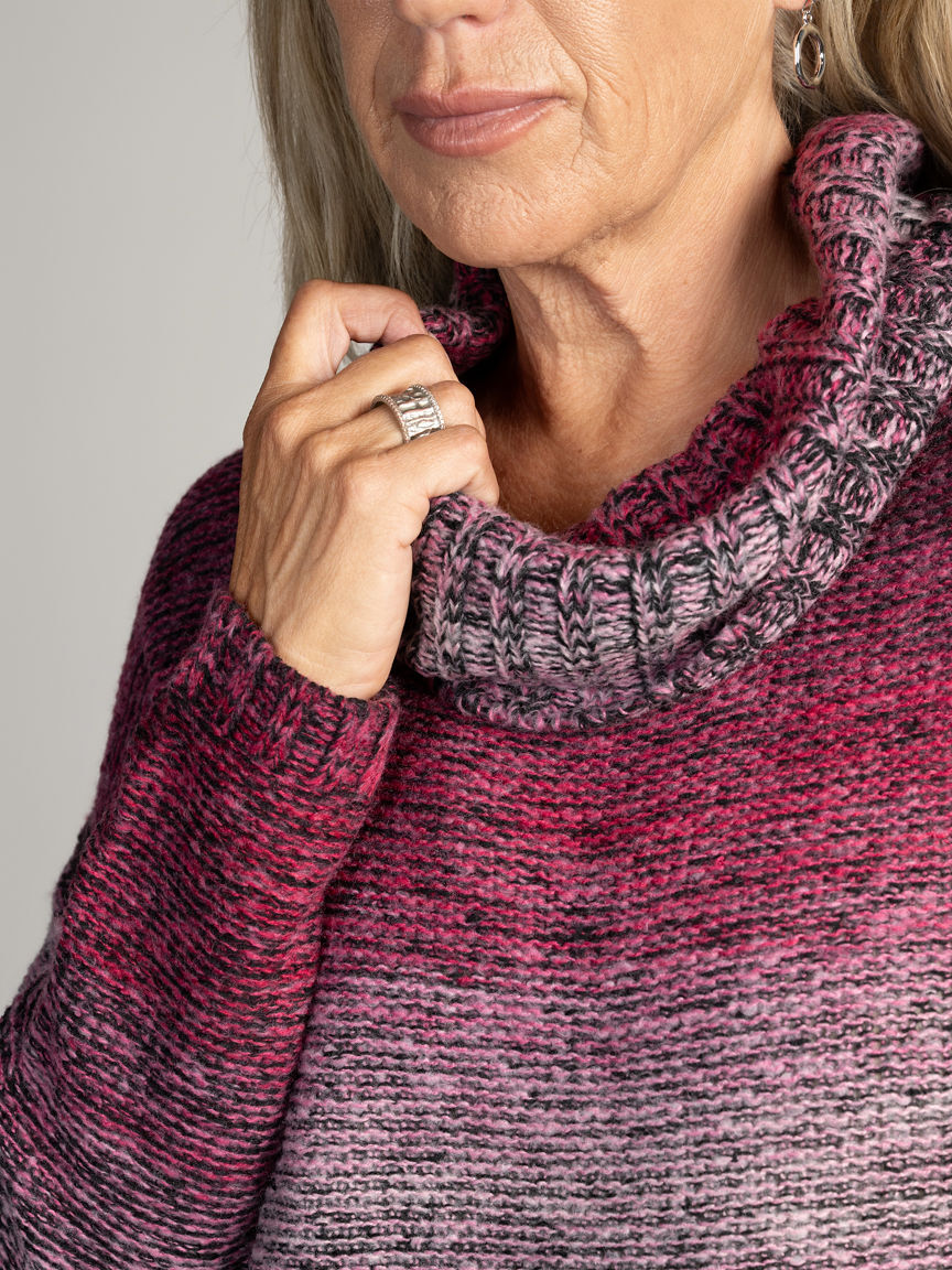 Long Cowl Neck Knit Sweater