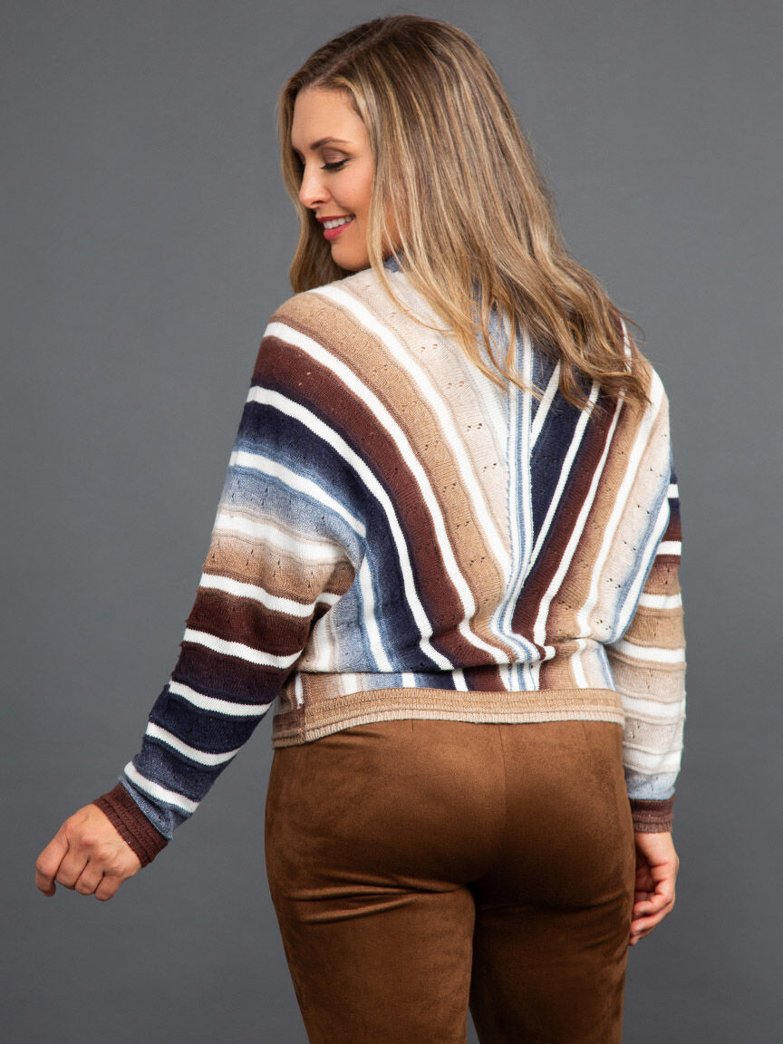 Dolman Sleeve Striped Sweater Image 4