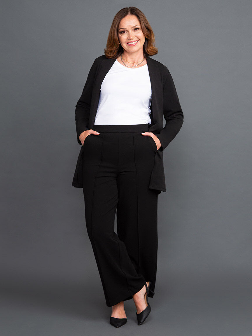 Crepe Knit Wide Leg Pant Image 1