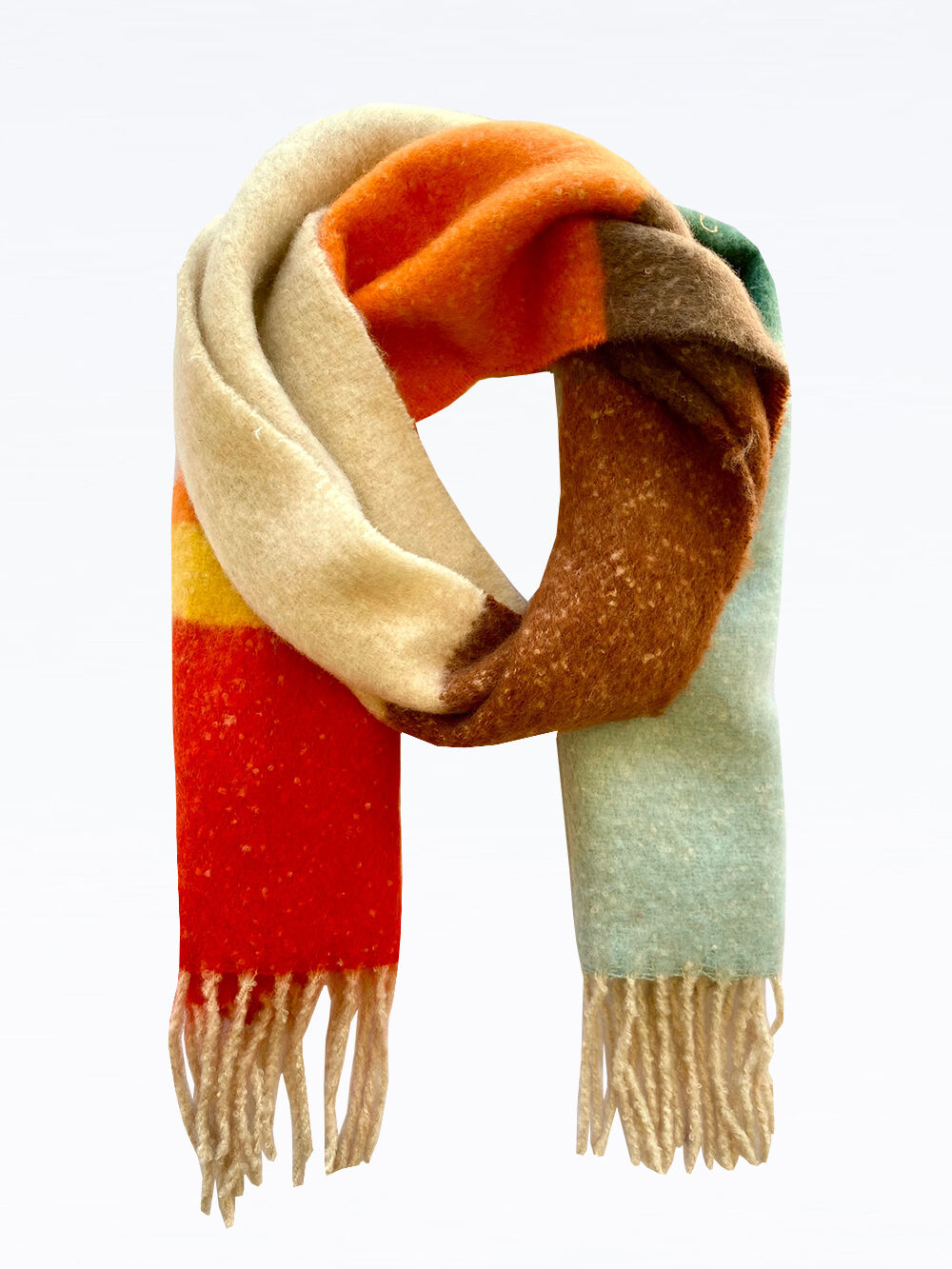 Vibrant MultiColor Fringe Scarf