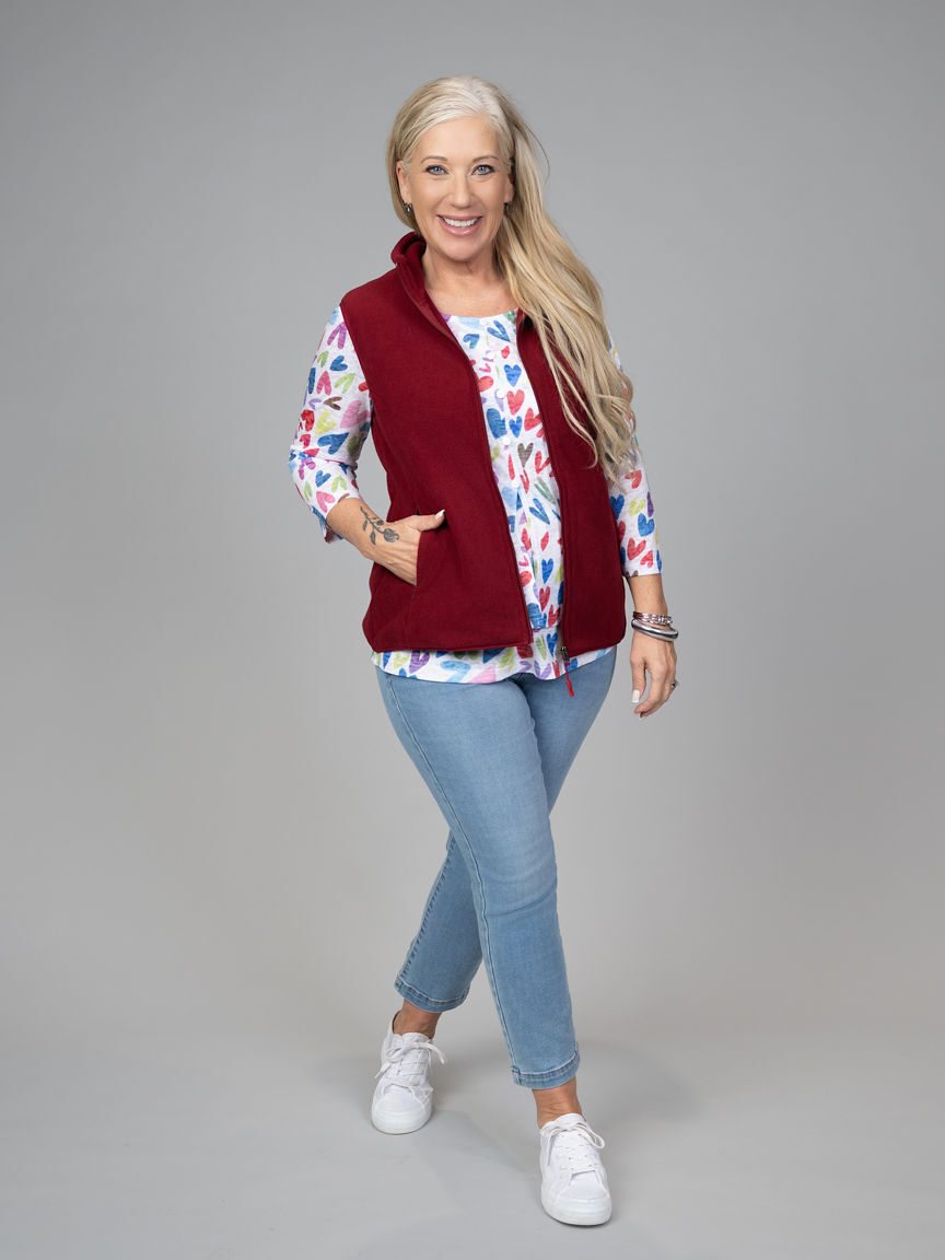 Fleece Zip-Up Vest Image 2