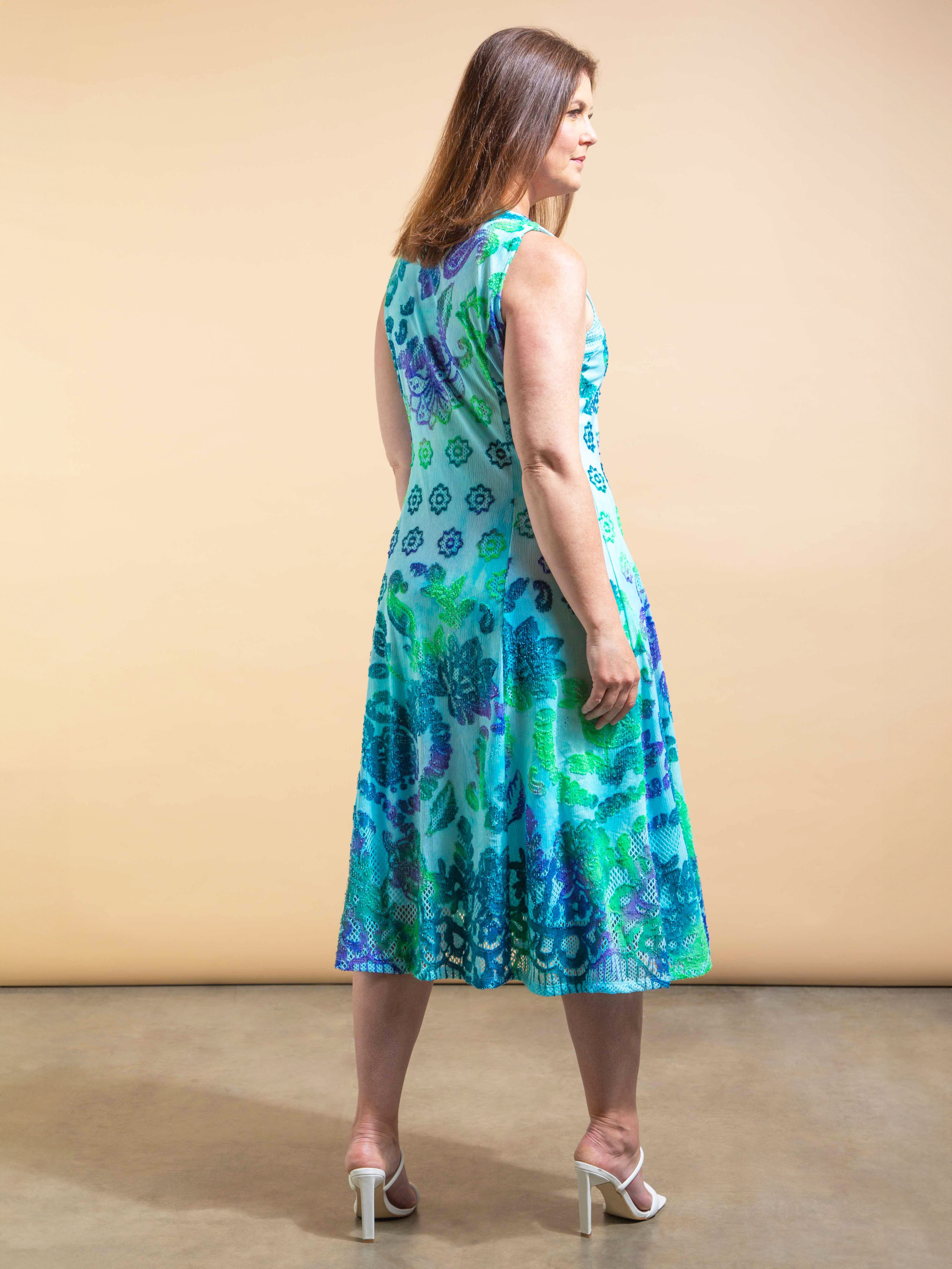 Sleeveless Watercolor Dress Image 3