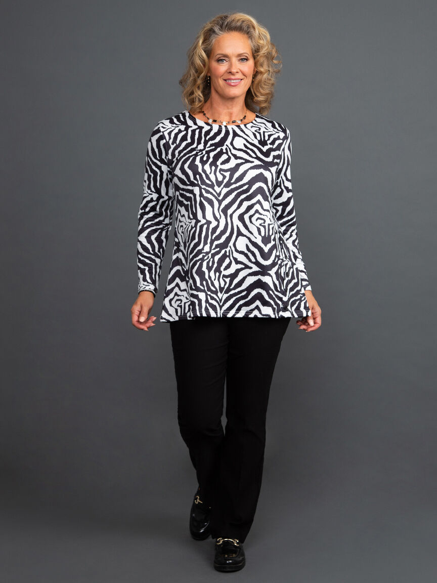 Long Sleeve Zebra Pullover Image 1