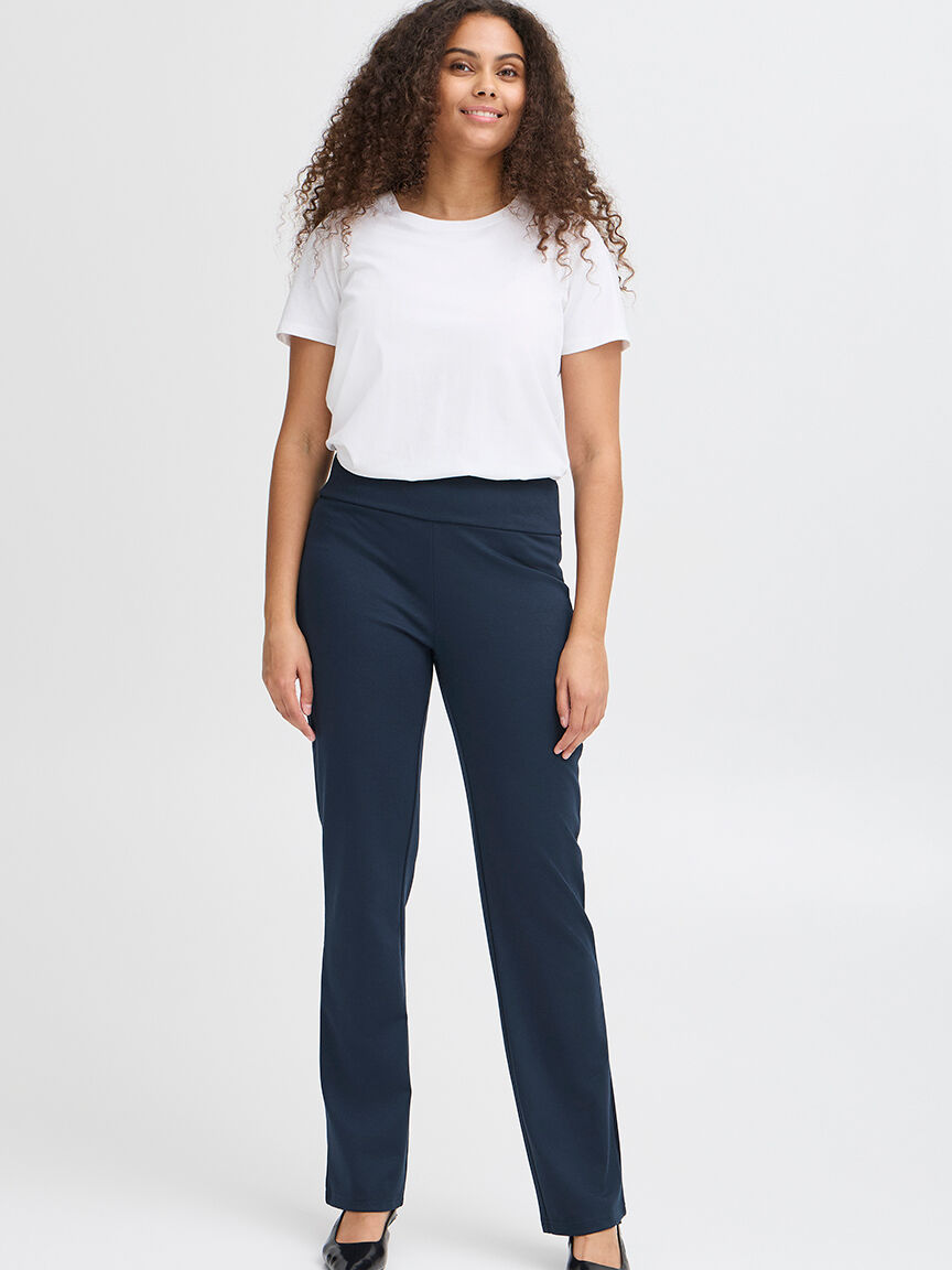 Pull-On Mid Waist Everyday Pants