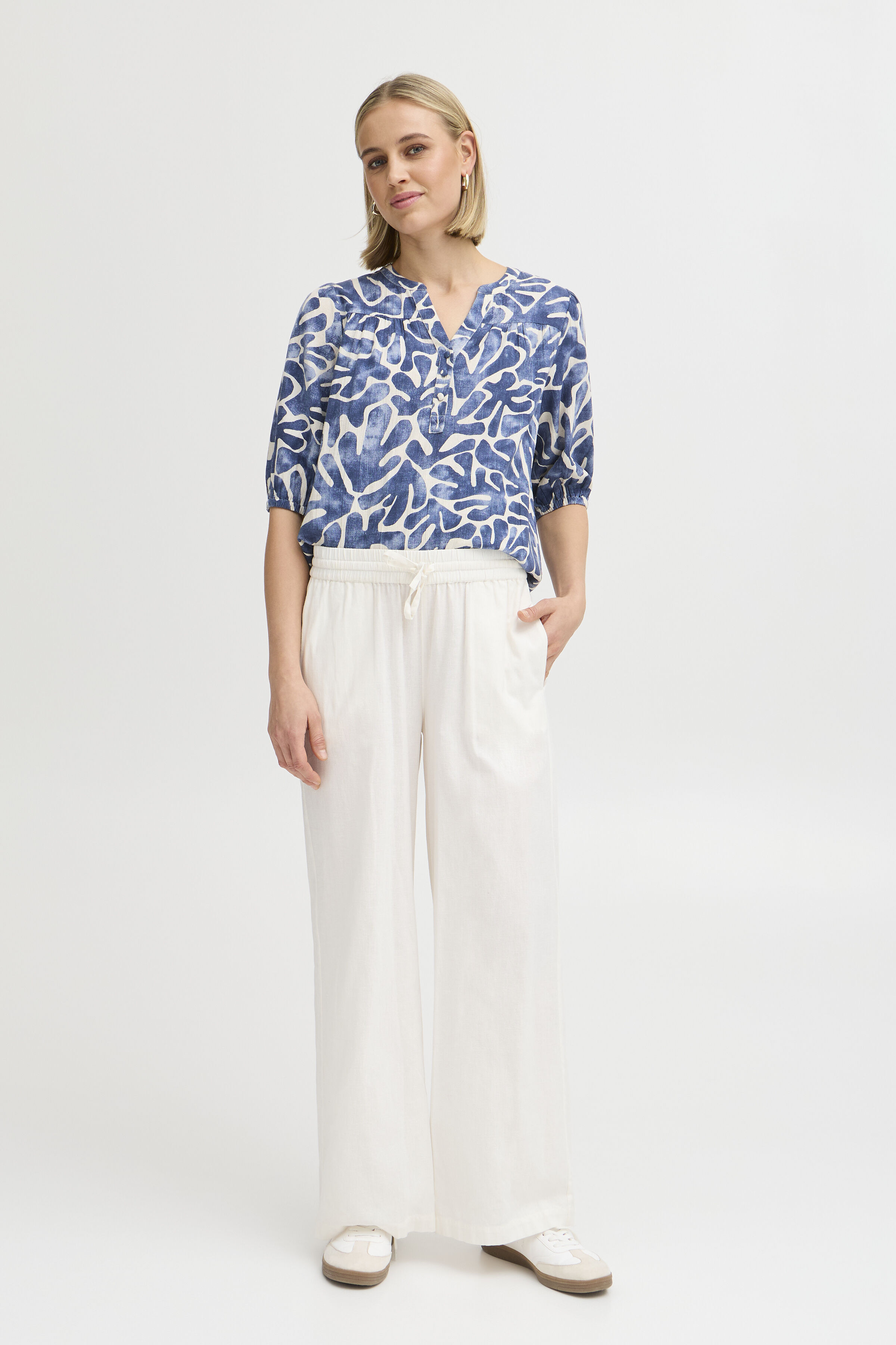 Cotton Linen Blend Pull On Pants Image 5