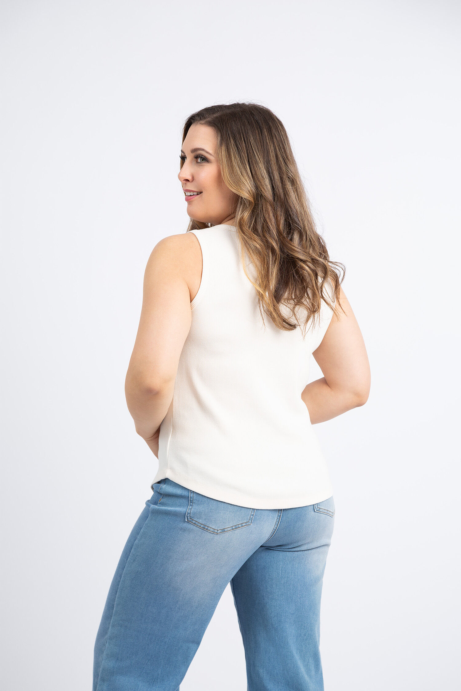 V-Neck Henley Tank Image 4