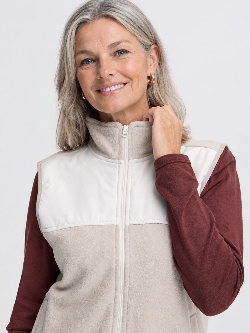 Cream Fleece Vest