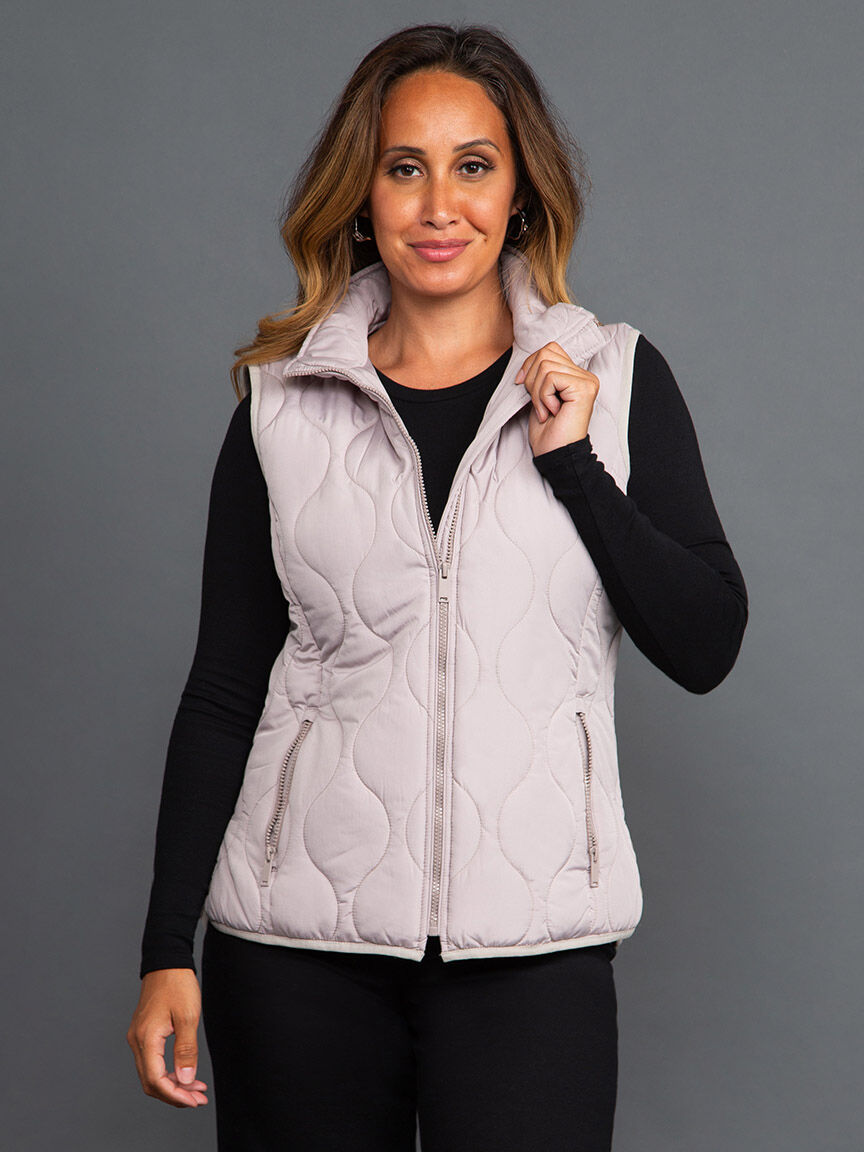 Chain Quilted Zip-Up Vest Image 5