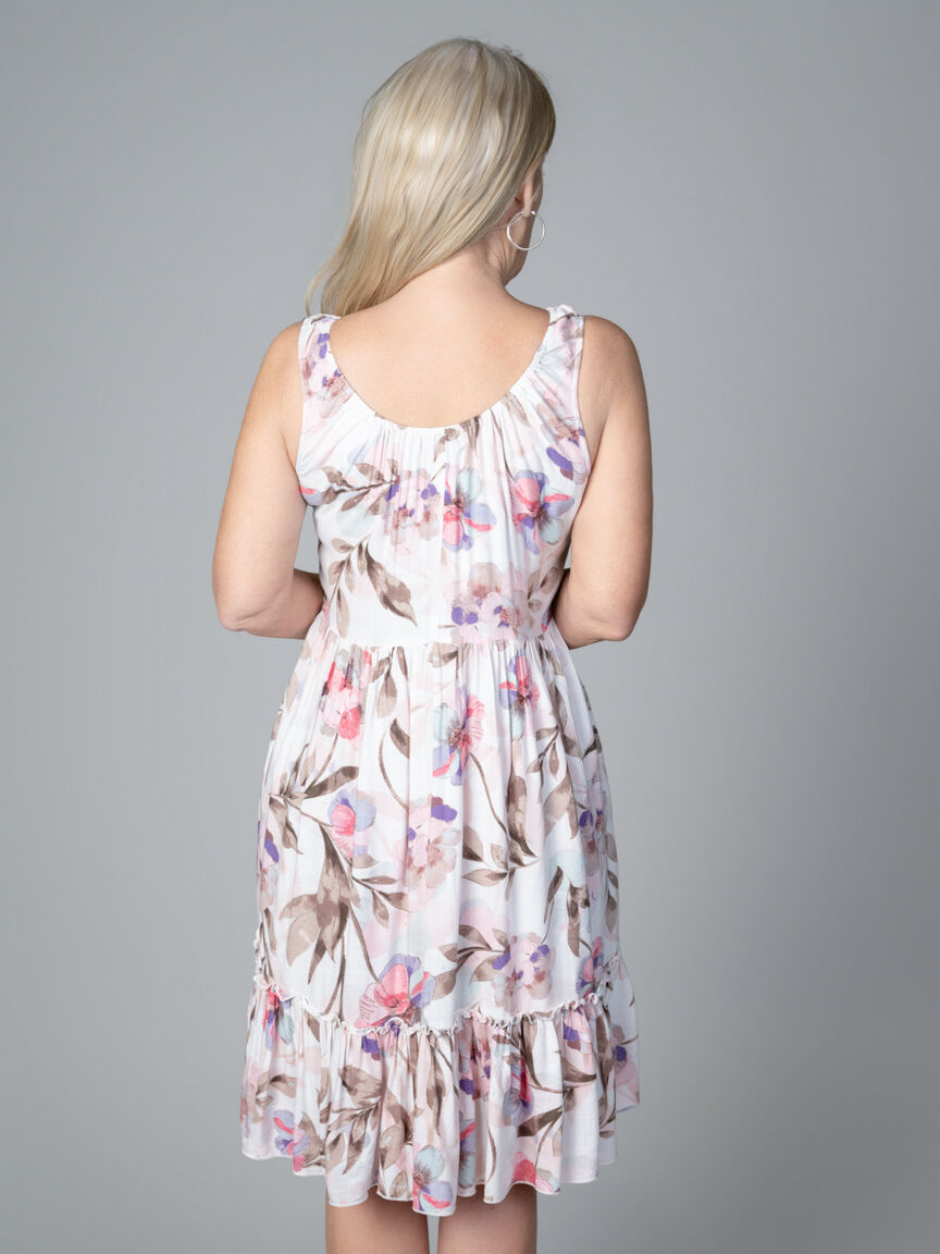 Sleeveless Printed Knee Length Dress