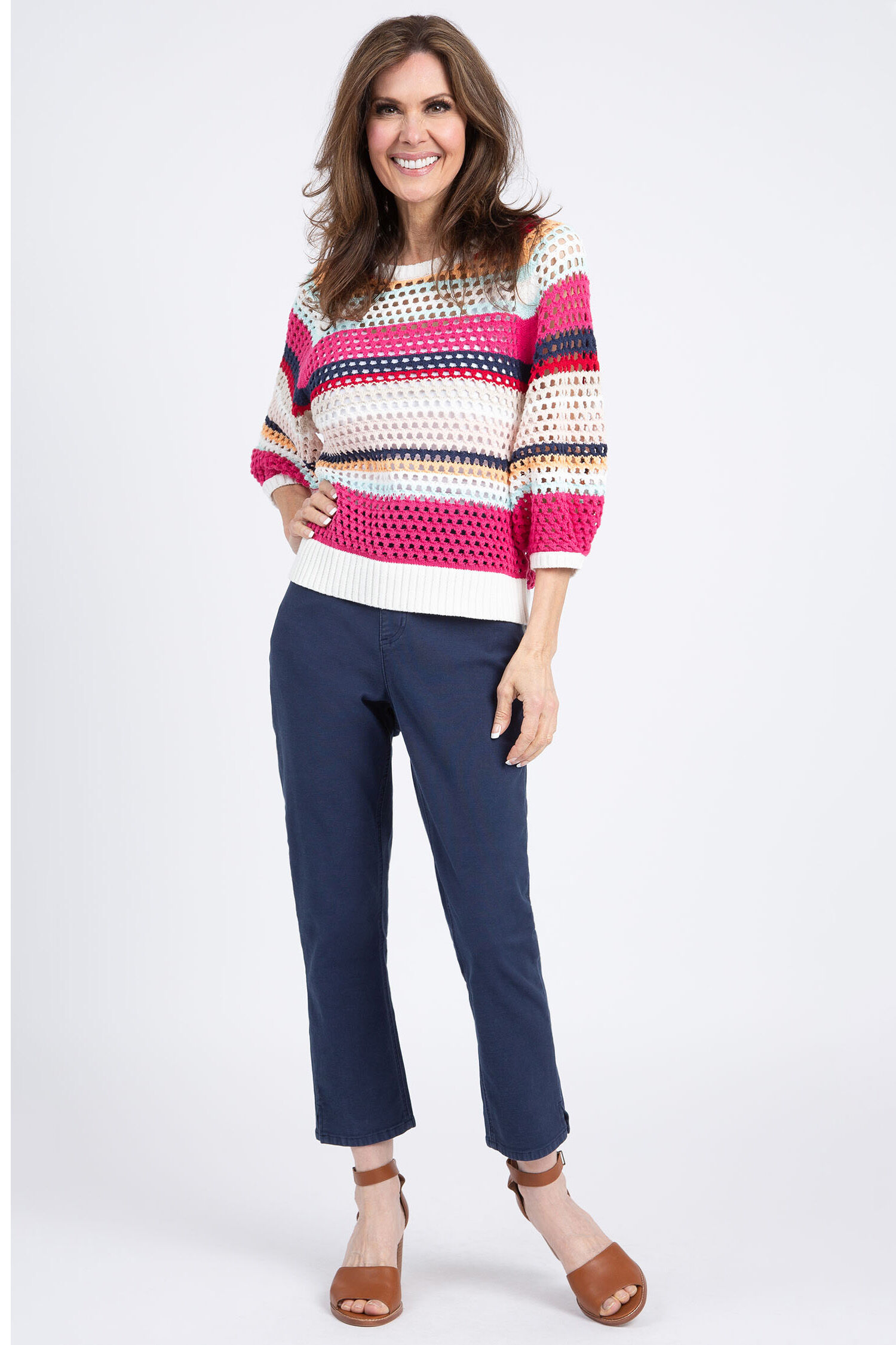 Cotton &frac34; Sleeve Sweater 