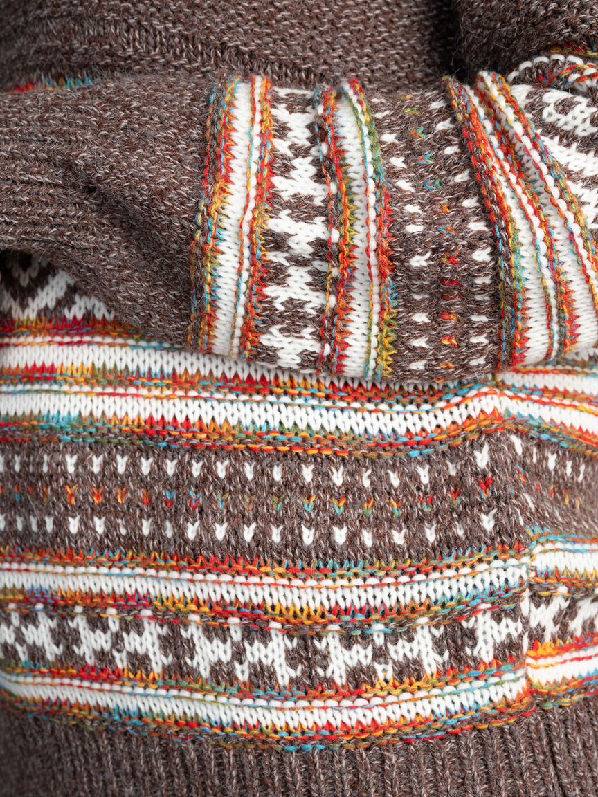 Nordic Knit Cowl Neck Sweater