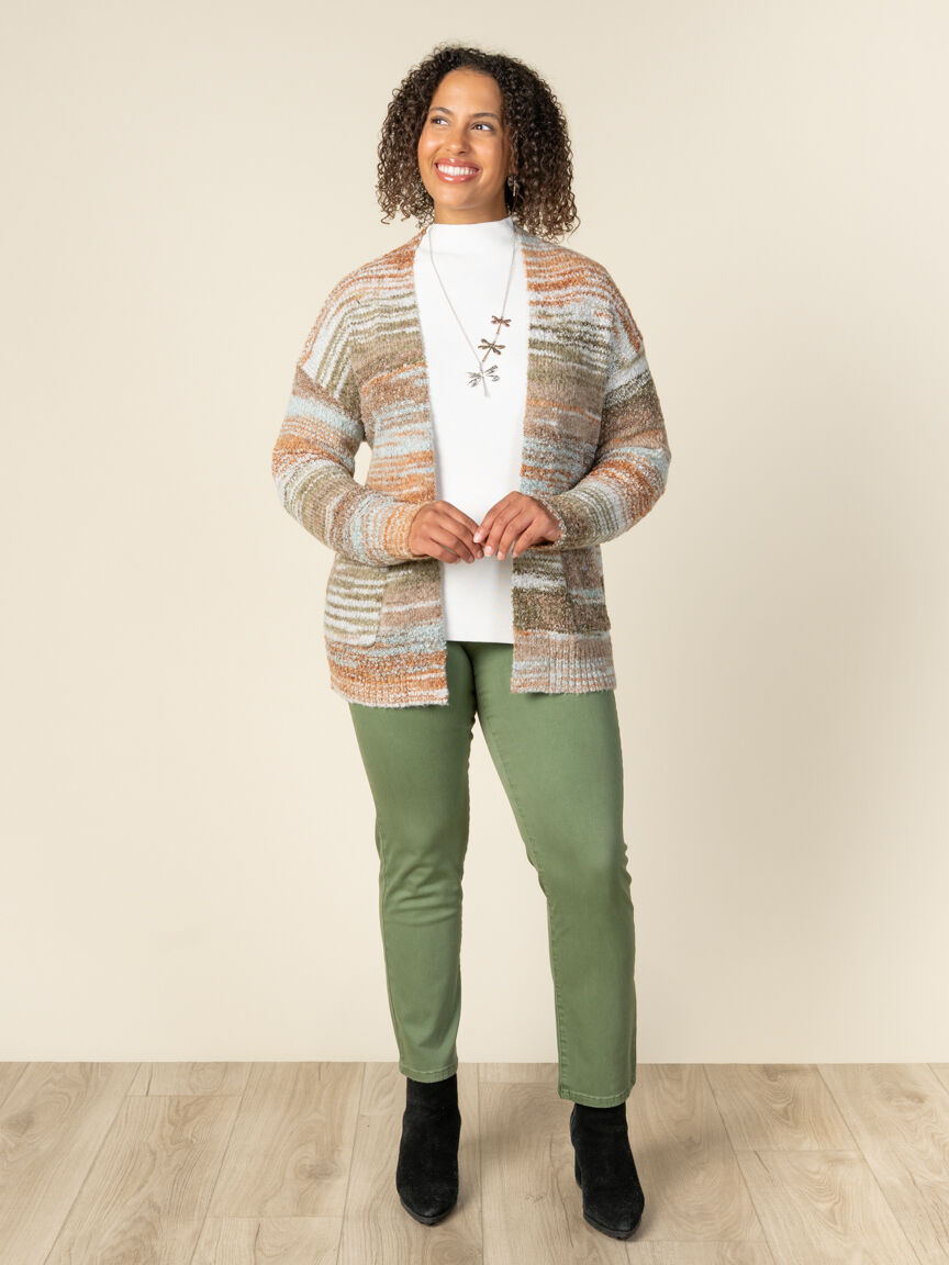 Long Sleeve Space-Dye Cardigan