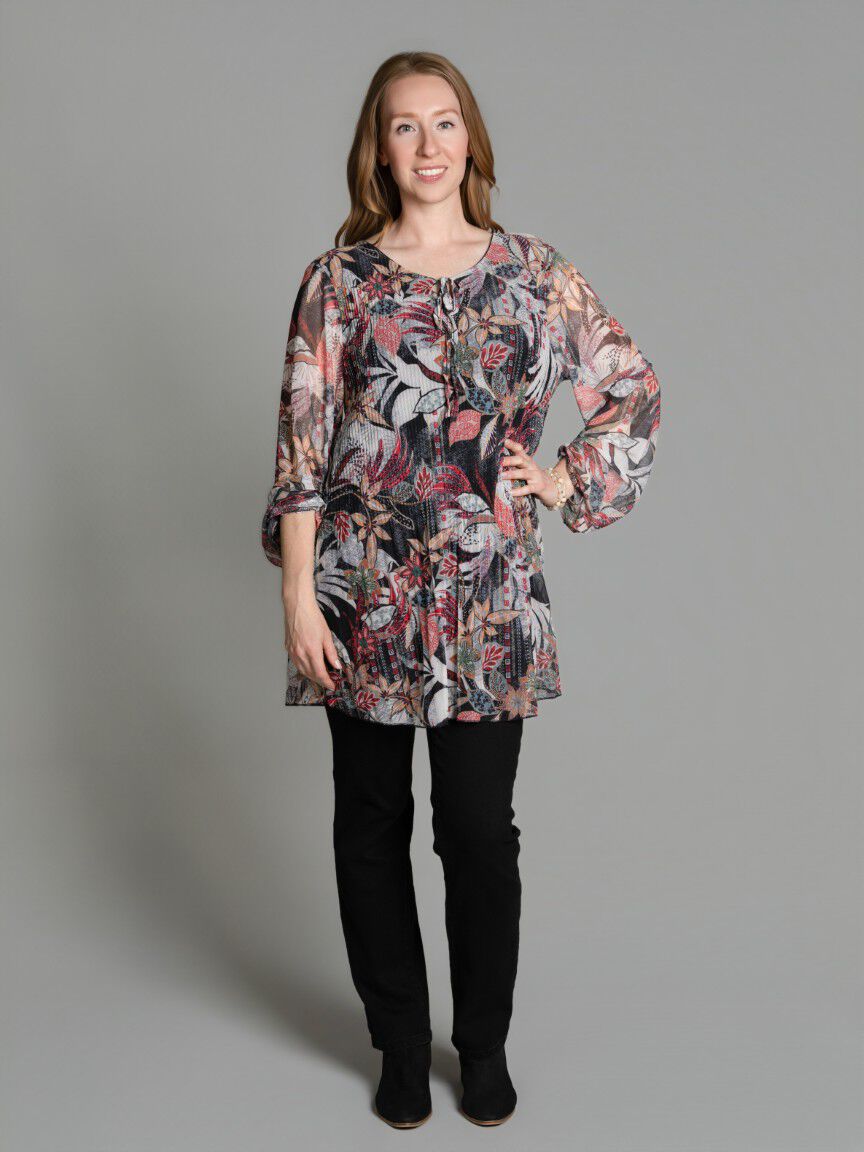 Long Sleeve Mesh Tunic