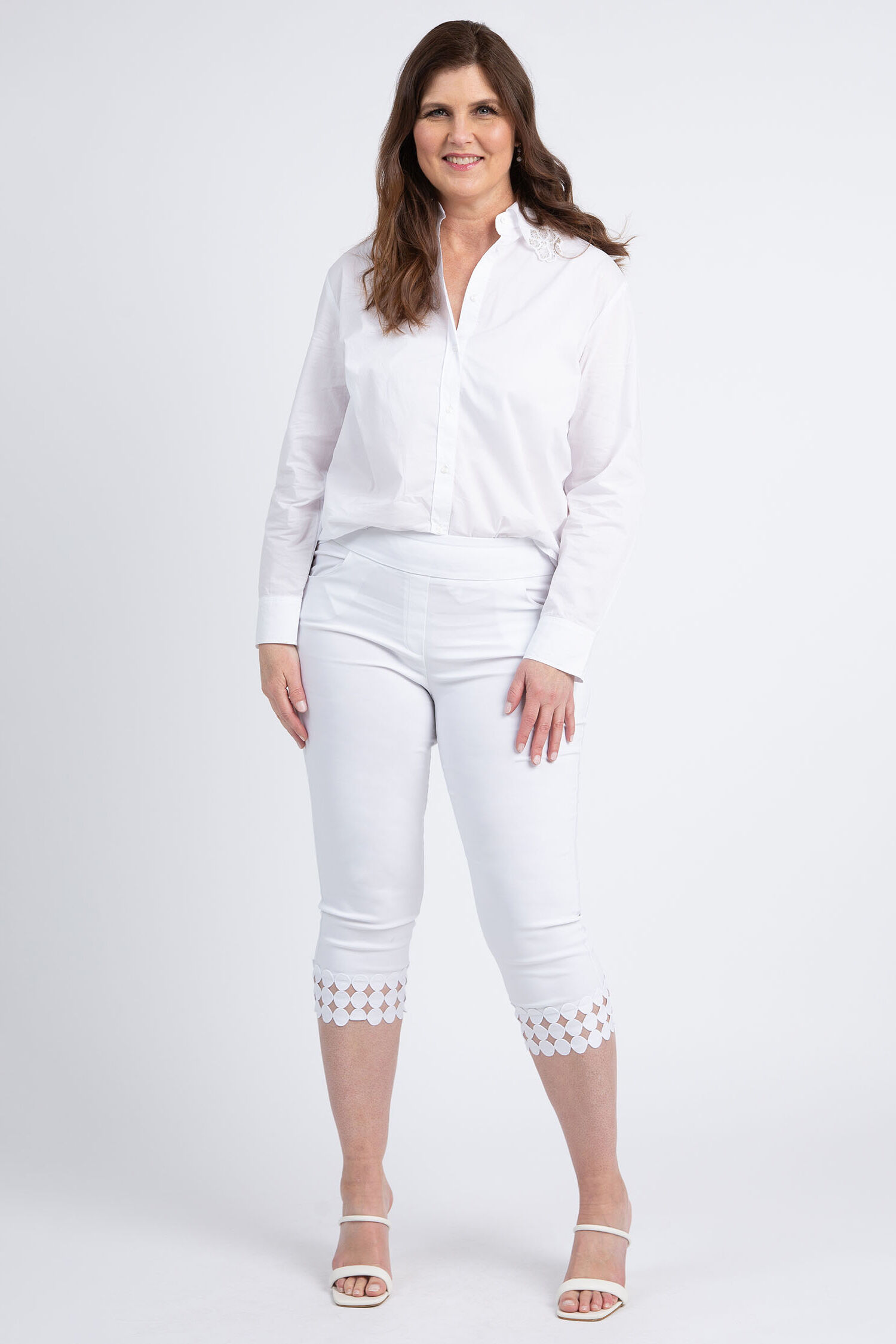 Embellished Collar Button-Up Shirt