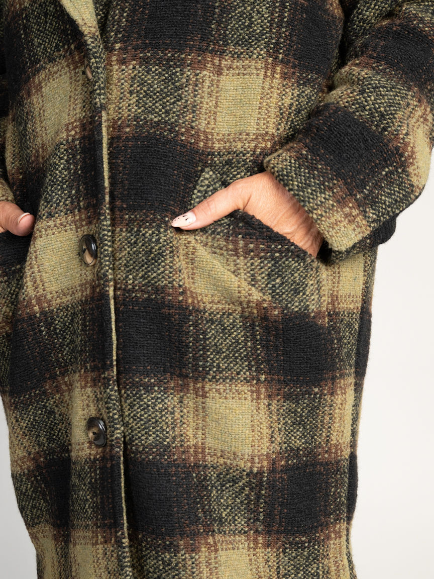 Collared Wool Blend Cocoon Coat