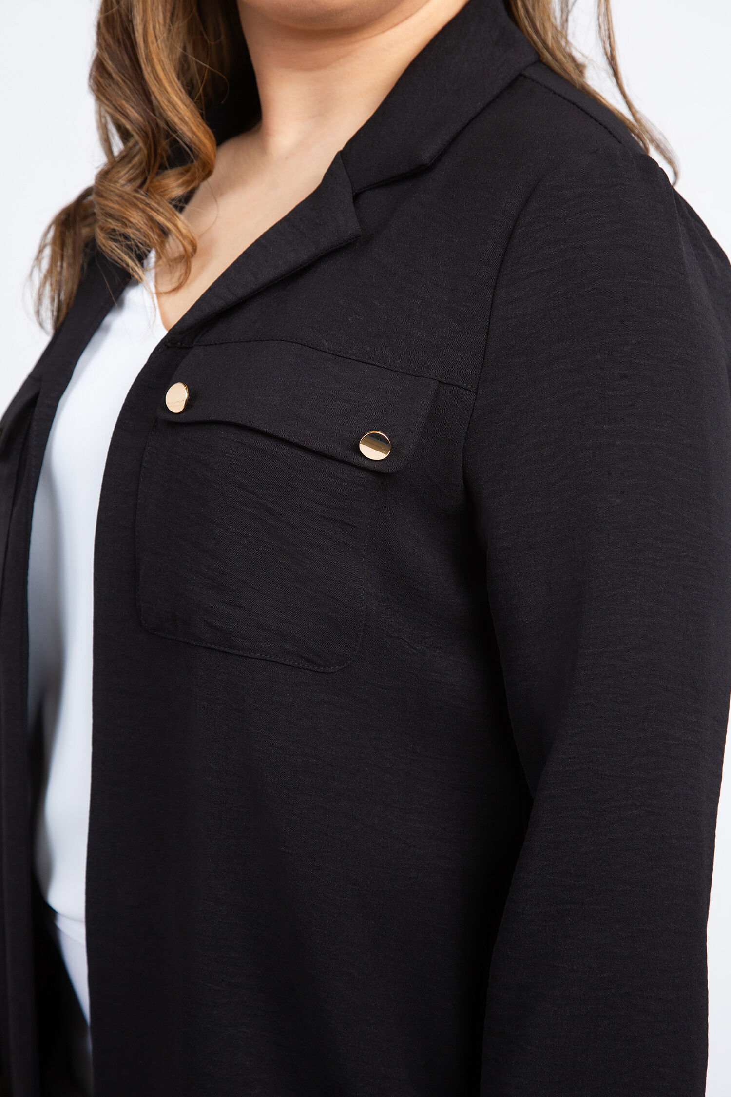 Three Quarter Sleeve Open Front Jacket Image 5