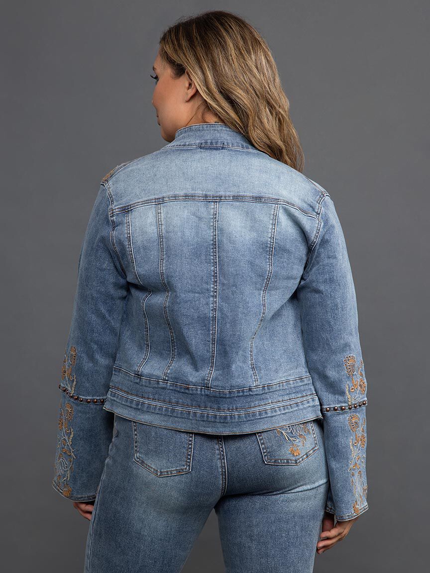 Embroidered Denim Jacket  Image 4