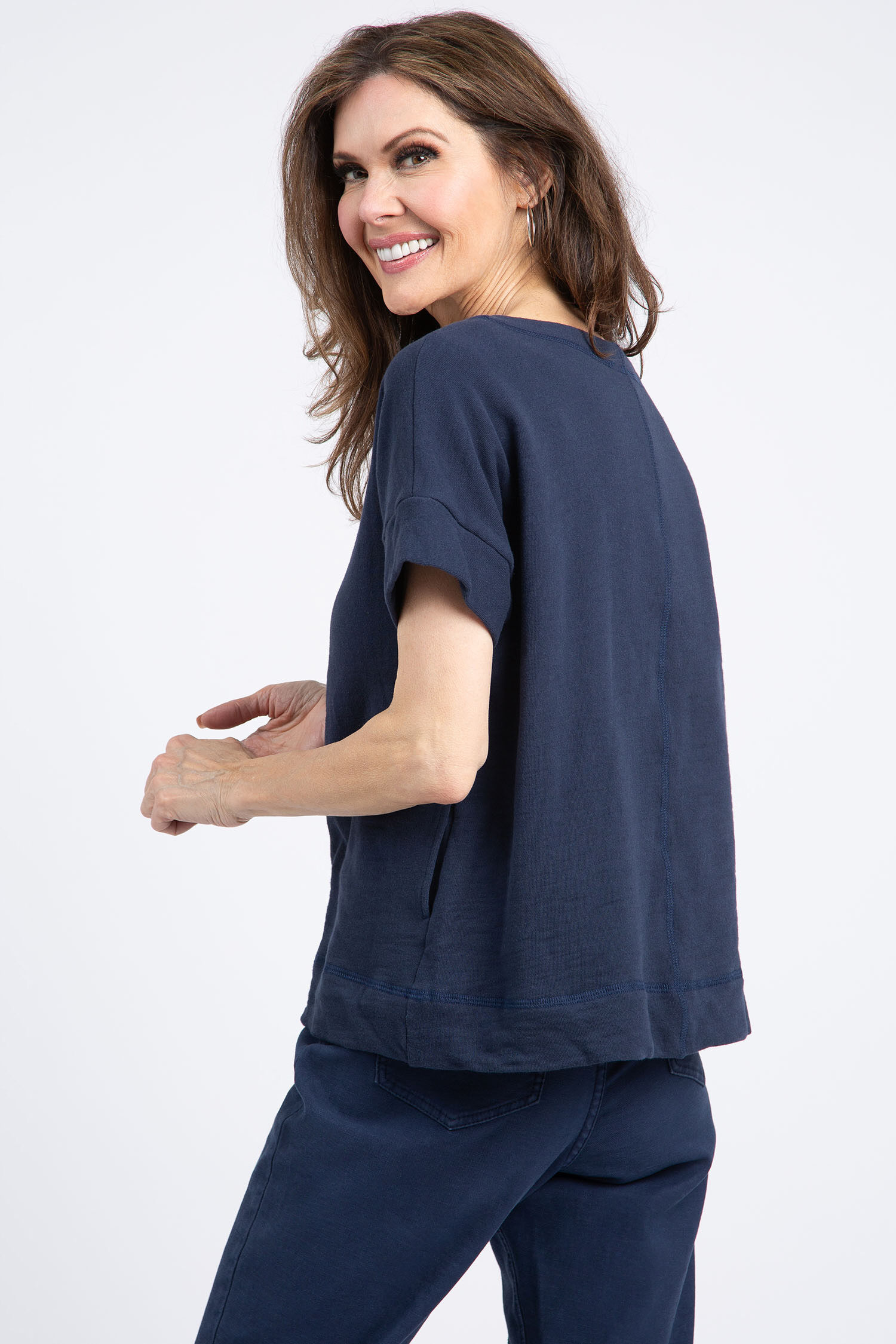 French Terry Short Sleeve Sweater Image 4