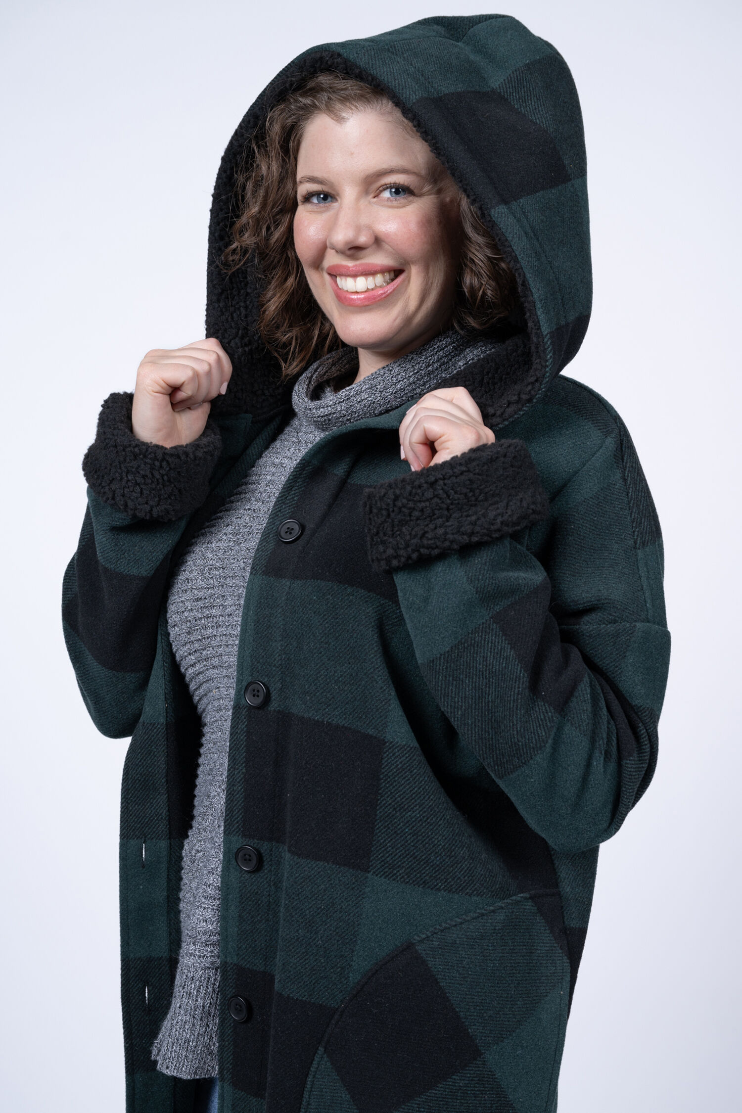 Buffalo Plaid Hooded Shacket  Image 2