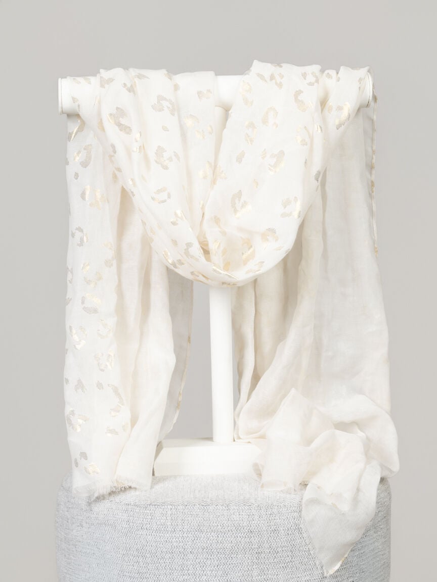 Frill Edge Metallic Scarf