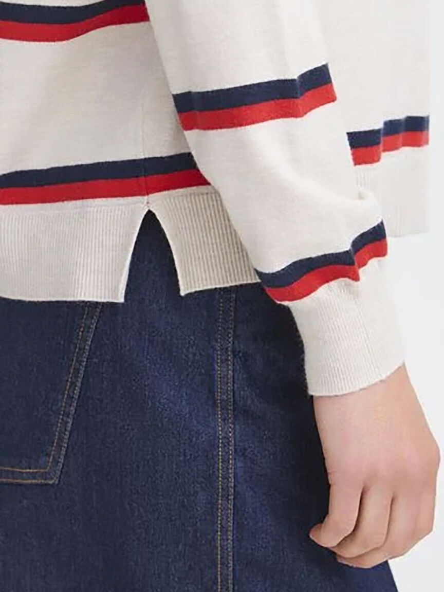 Long Sleeve Striped Knit Sweater