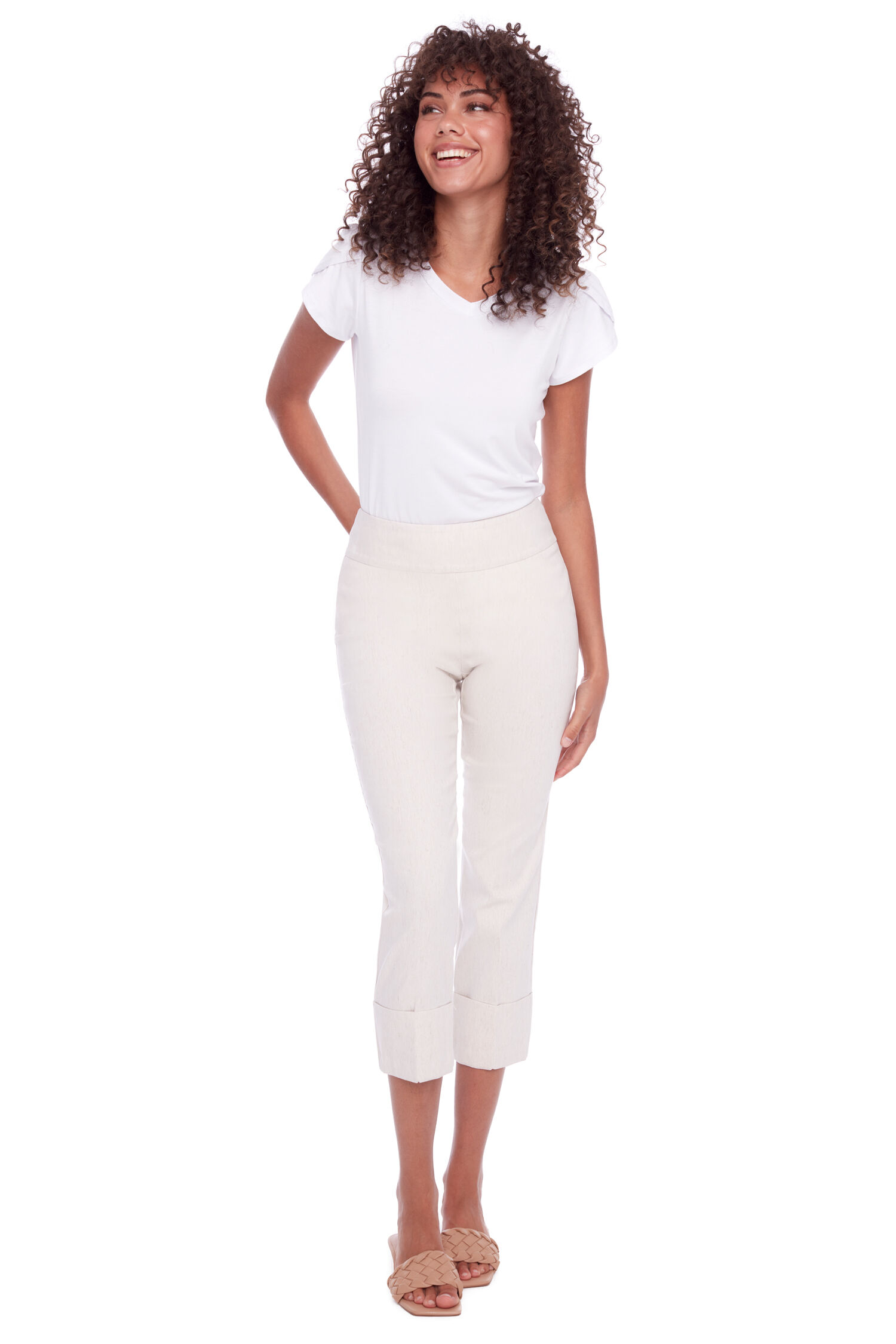 Linen Cropped Pant Image 1