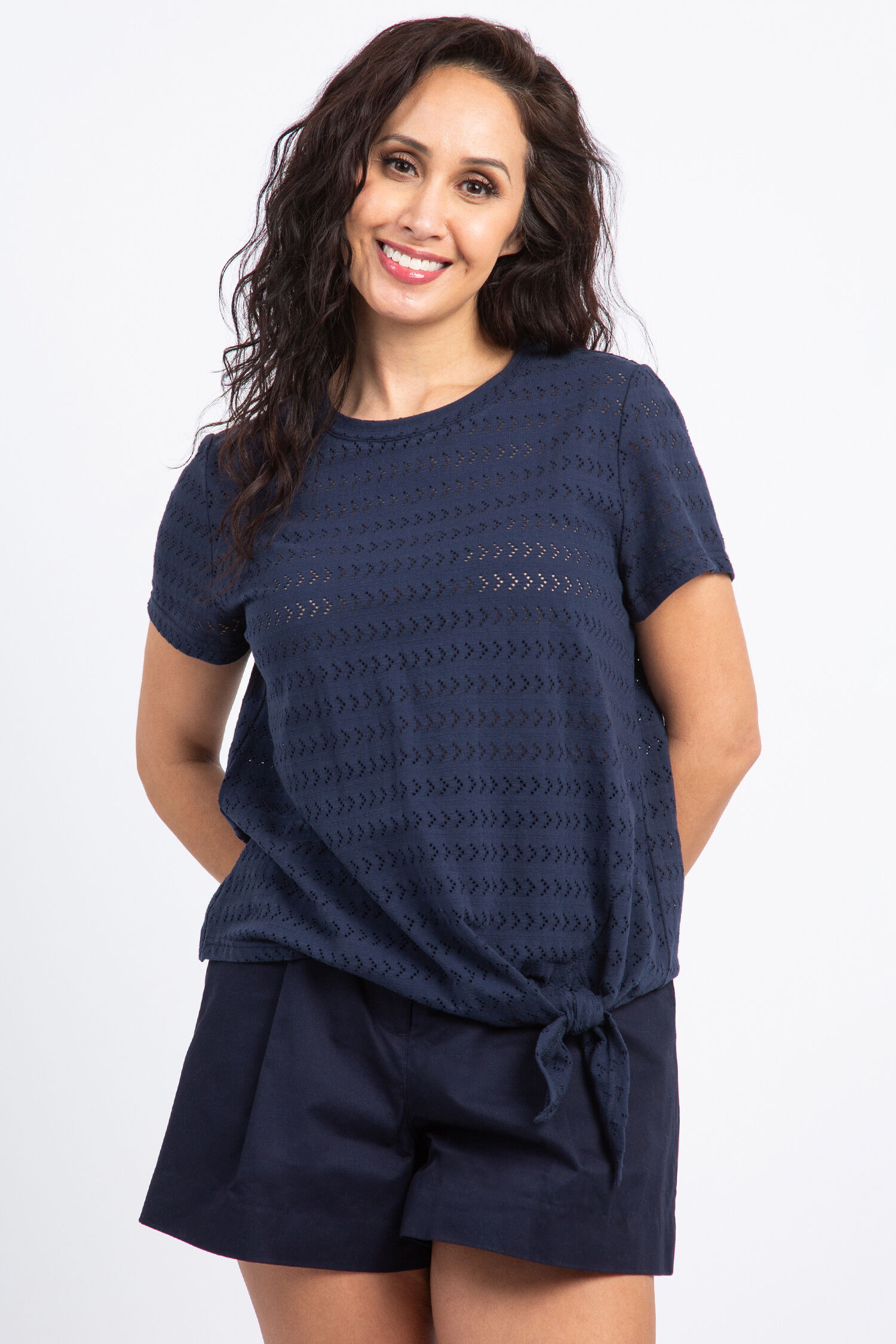 Front Tie Eyelet Tee Image 1