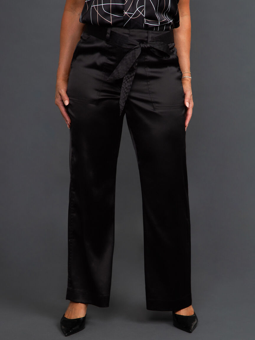 Satin Cargo Pants Image 2