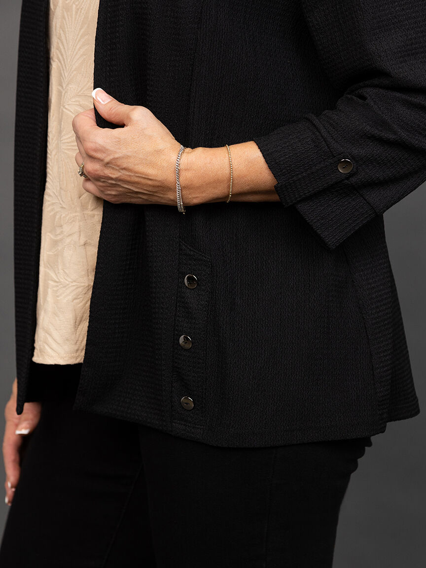 Denim-Hued Long Cardigan