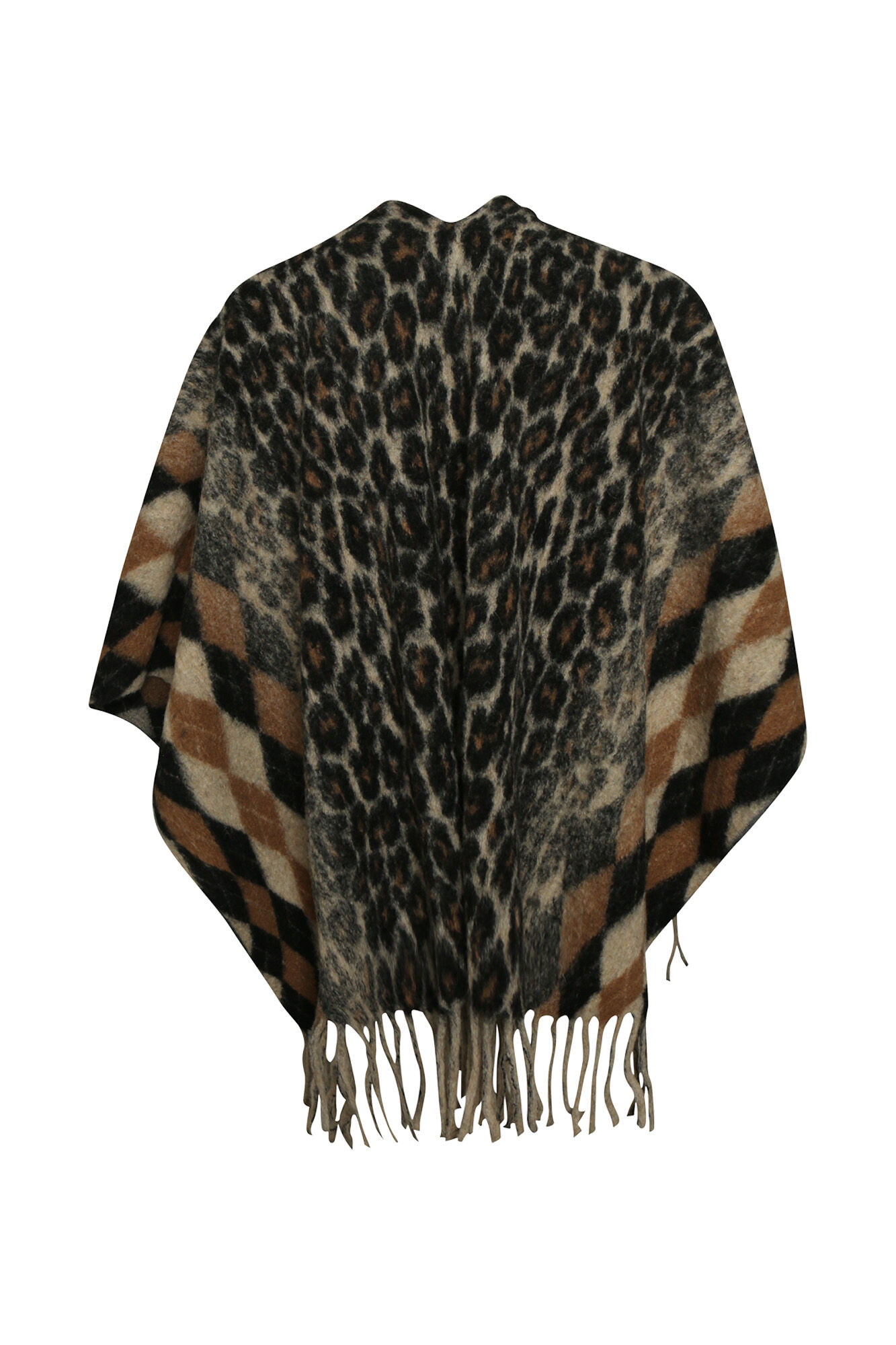 Animal and Argyle Print Poncho Image 2