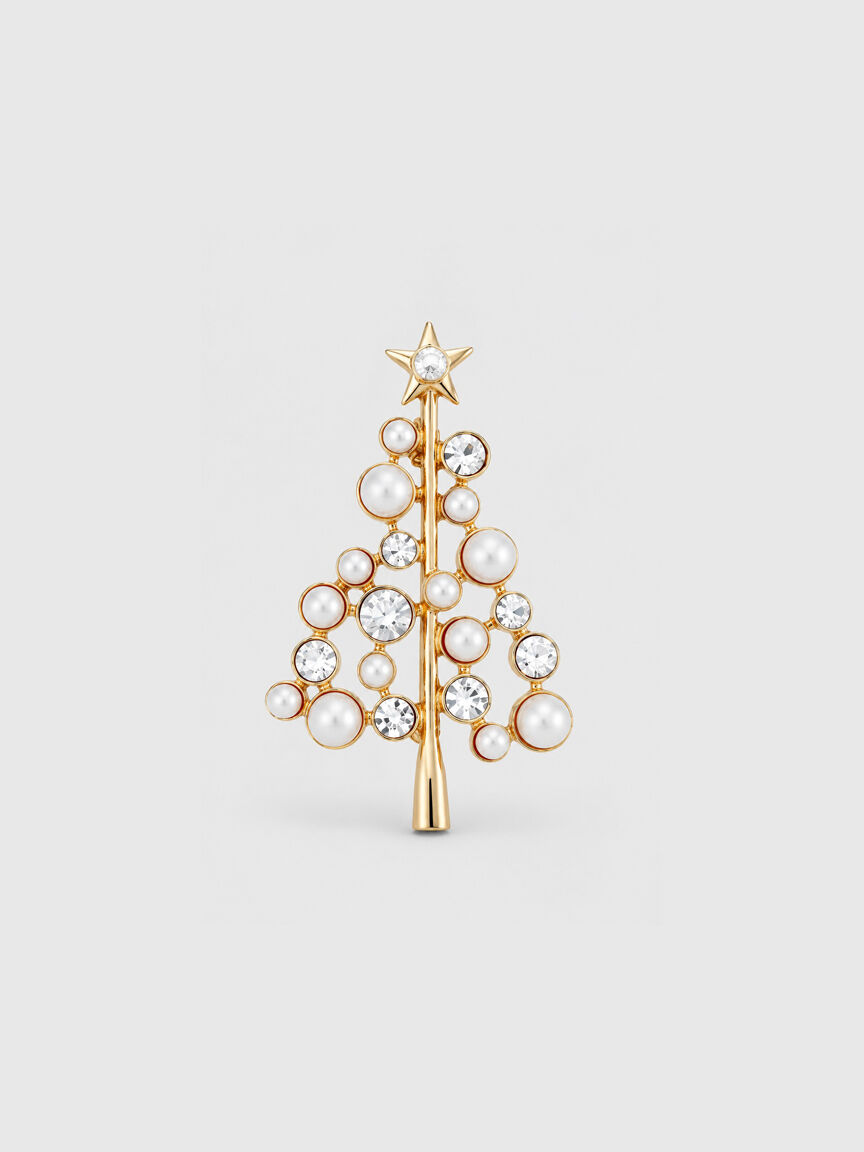 Gold Holiday Tree with Bling & Pearls